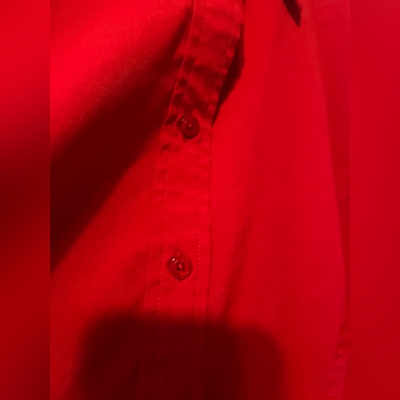 Lane Bryant Solid Red Stretch Button Front Blouse Plus - Picture 4 of 10